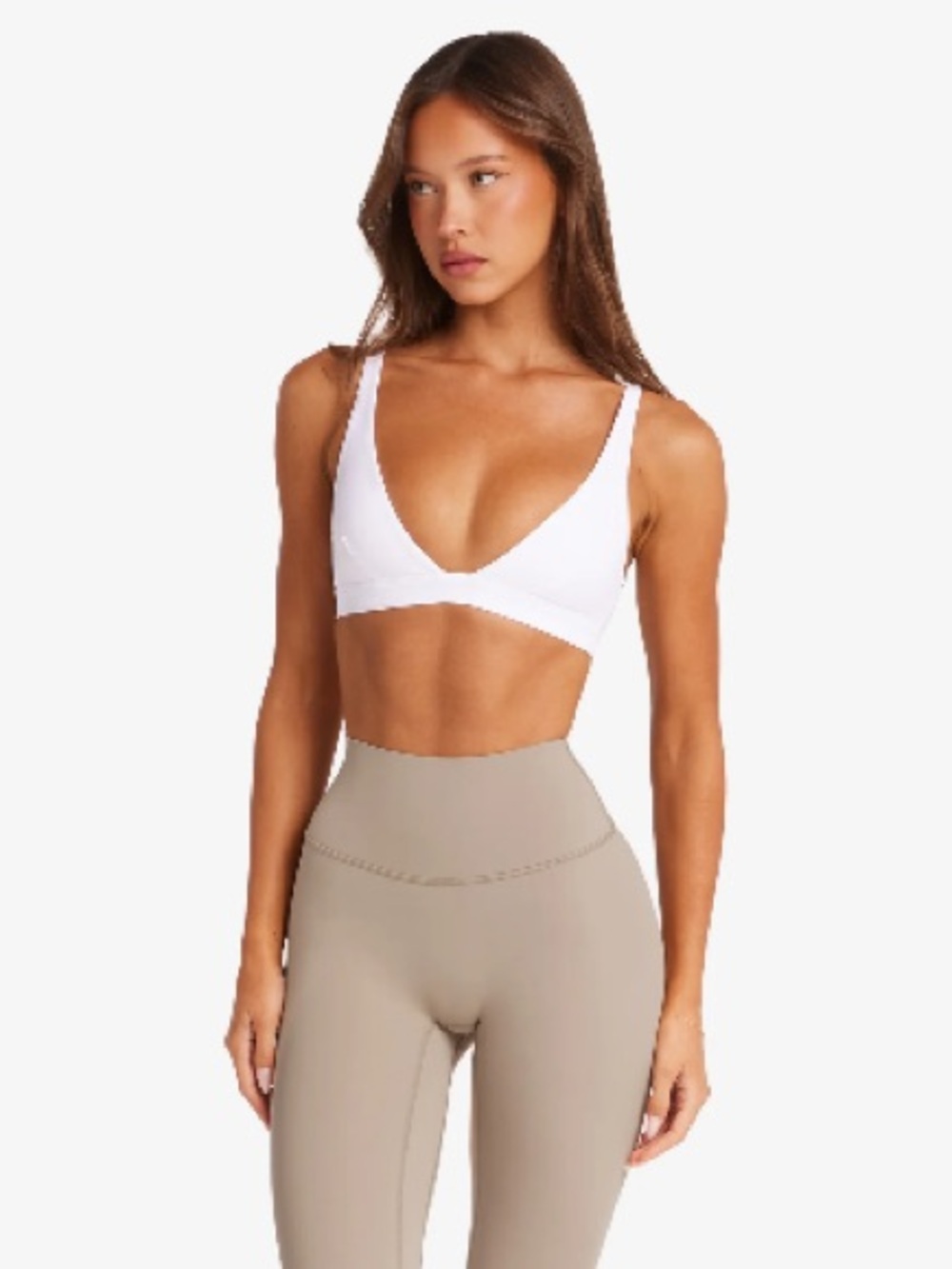 NWT CSB Freedom Contour Crop Top White Size S Sports Bra Activewear